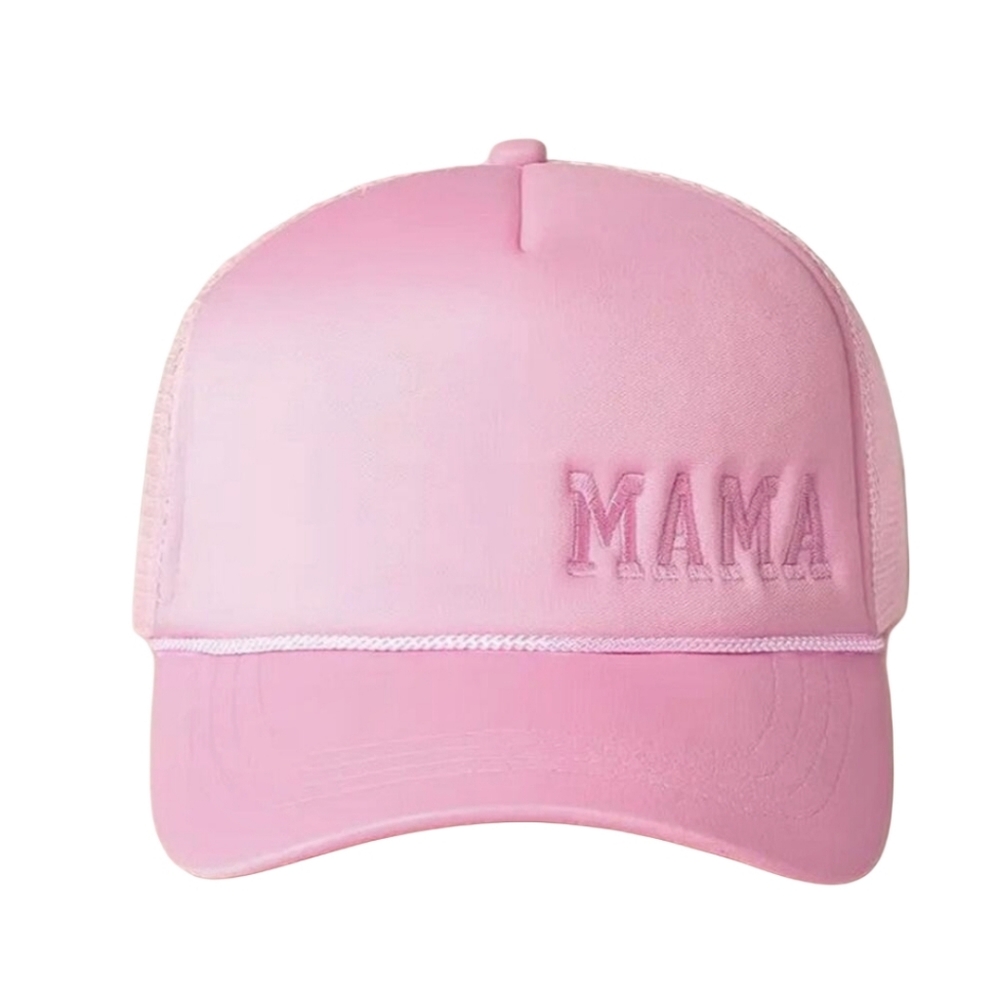 NWT "Mama" Embroidered Adjustable Trucker Hat in Pink